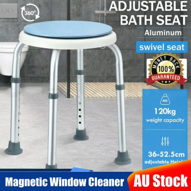 Shower Chair Swivel Stool Seat Bath Safety Aid Bathtub Bench Aluminum Adjustable