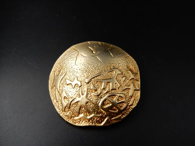 Broche Dorée Agatha Paris 1990 - Modèle Feuille, 5 Cm, En Alliage Métallique, Occasion En Excellent état