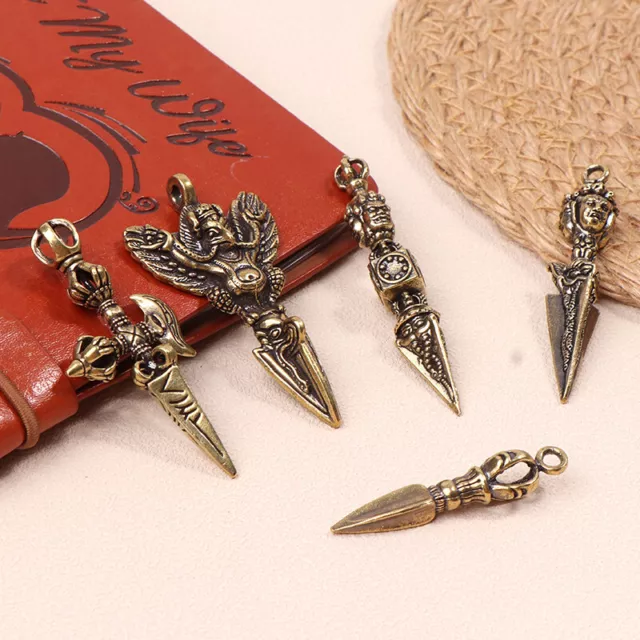 Buddhist Brass Ax Cross Vajra Pestle DIY Keychain Pendant Bracelet Jewelry Sp
