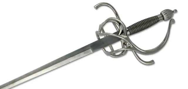 Practical Rapier Training WMA HEMA Sword 43 Inch Button Tip Steel Blade