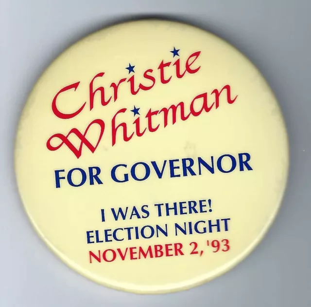 Christie Todd Whitman New Jersey (R) Governor 1993-2001 Woman political button