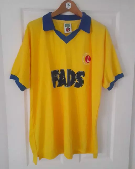 Charlton Athletic Fc Score Draw Retro 1981/82 Fads Yellow Away Shirt  Xl  Vgc