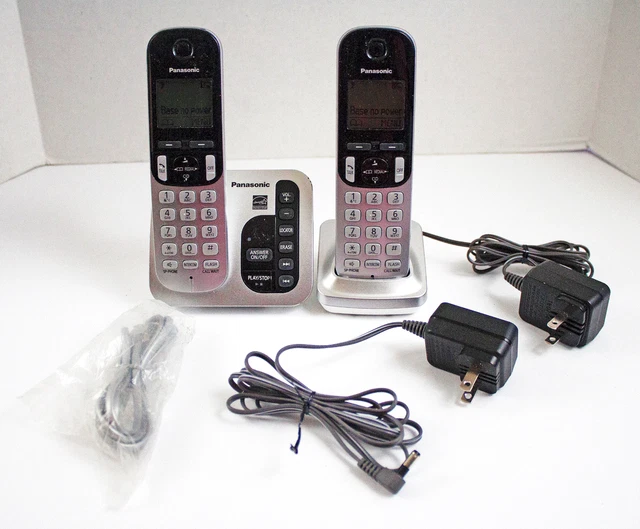 Panasonic KX-TGC220 6.0 Cordless Phone System Silver/White 2 Handsets