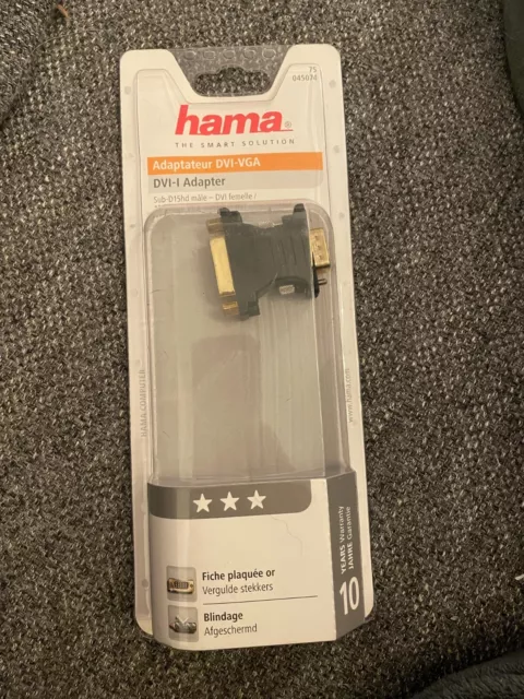 hama DVI auf VGA-Adapter 15 poliger VGA-Stecker auf DVI-Kupplung