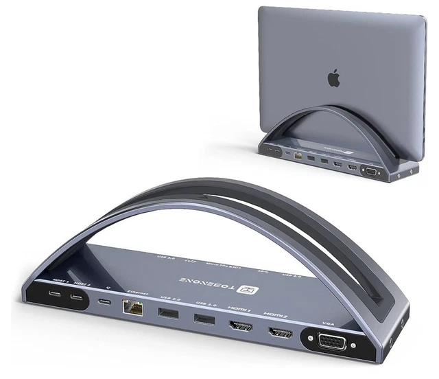 Station D'accueil MacBook Double Moniteur 4K@60Hz - 11-en-1 Avec Ports HDMI, USB-C 10 Gb/s, Ethernet, PD 100W - Compatible MacBook Pro/Air M3/M4