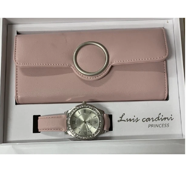 Luis Cardini Princess Rose Gold Wallet Set with Watch