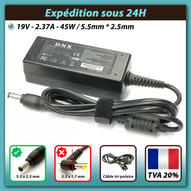 Adaptateur secteur 19V 2.37A 45W pour Toshiba Satellite L50 Serie