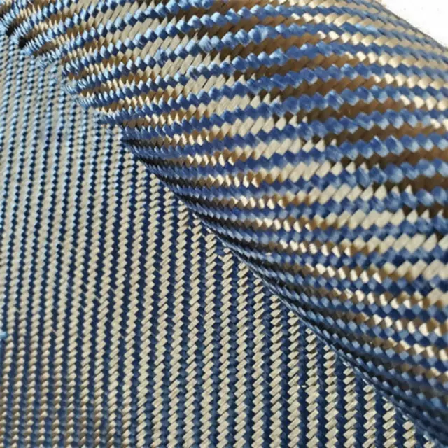 1PC Blue Aramid Carbon Fiber Blended Fabric 200gsm Carbon Cloth 50cm*100cm