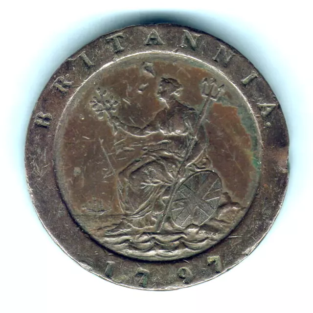 Great Britain..  1797 George 111 - "Cartwheel"  Twopence..  aVF