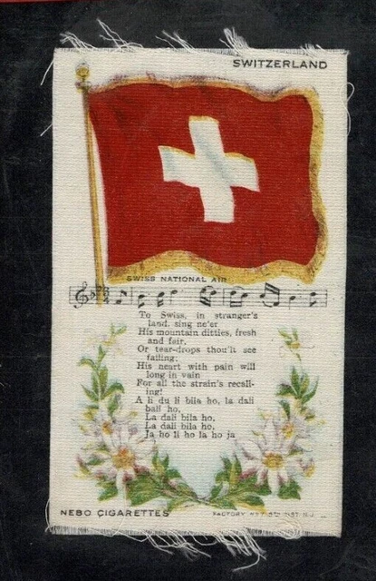 2x NATIONAL FLAG, SONG & FLOWER - AMERICAN TOBACCO - SILK CIGARETTE CARDS (UN12) 2