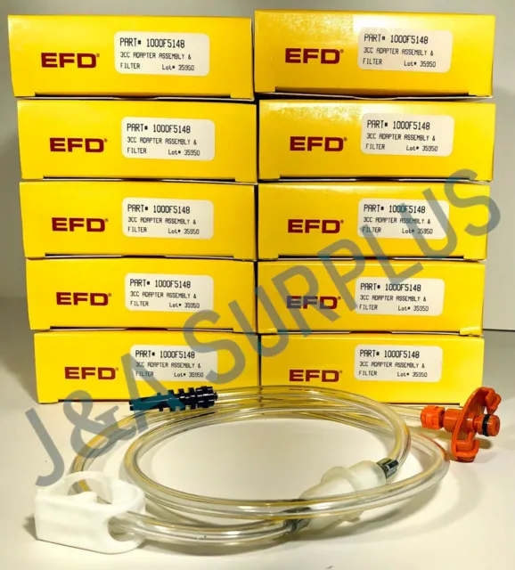 *PROMO* LOT of 10 EFD 1000F5148 3cc Adapter Assembly w/ Filter (Nordson 7012063)