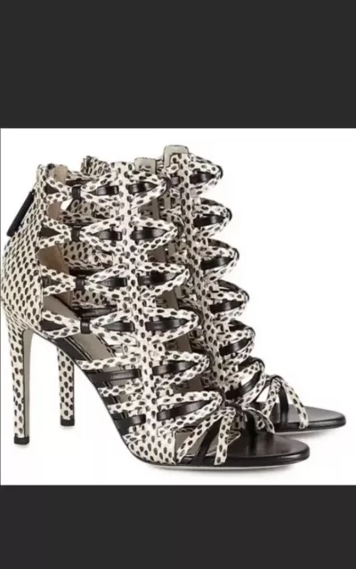 Jason Wu Black Leather And Snake Sandals