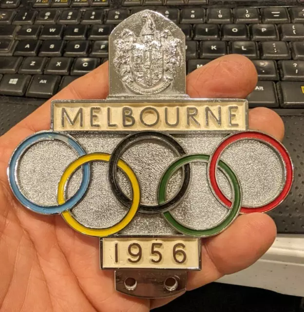 1956 MELBOURNE OLYMPICS Car Grille Badge *Excellent Condition* Made by Hobson