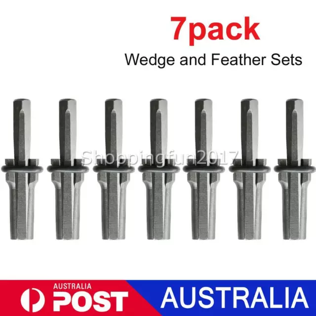 7X 9/16'' Plug Wedges and Feather Shims Concrete Rock Stone Splitter Hand Tools