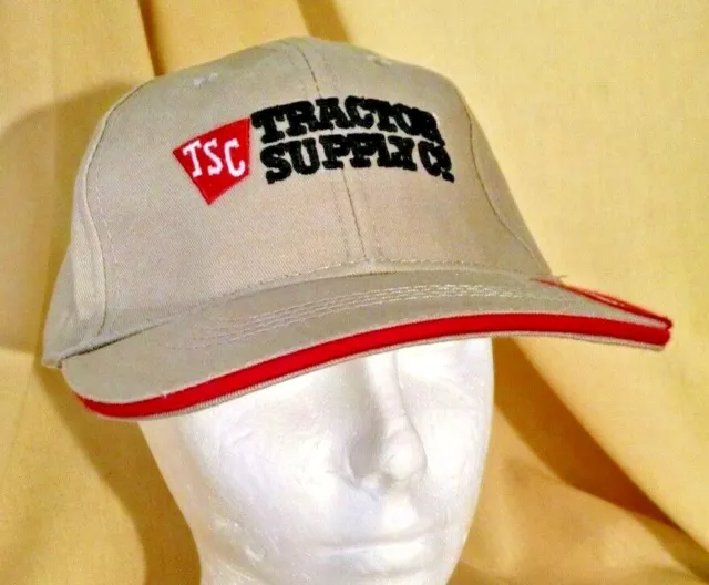 Tractor Supply Hat Since 1938 Tan Red Adj Cloth Strap Nwot Baseball Ball Cap.