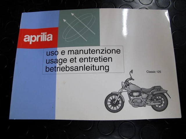Aprilia Classic 125 1995 Onwner's Manual Libretto Uso Manutenzione