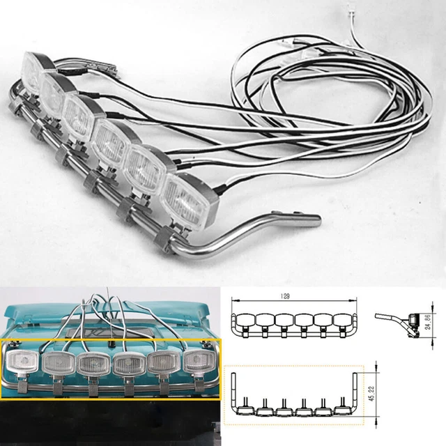 Luci LED in Metallo per Tetto, Lampada di Aggiornamento per Camion RC Tamiya 1/14 King Hauler 56344 56301, Accessori Auto LESU  26