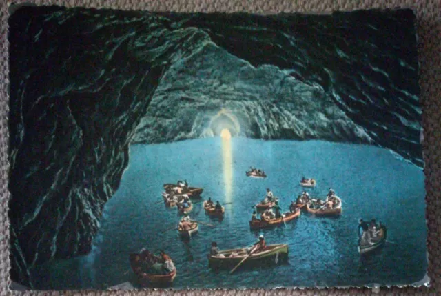 Cartolina Campania - Capri Grotta azzurra - viaggiata 1957 barche