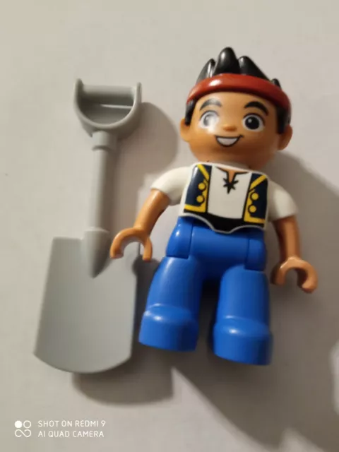 Lego Duplo Pirat Figur10514 Jacke Nimmerland Pirat mit Schaufel