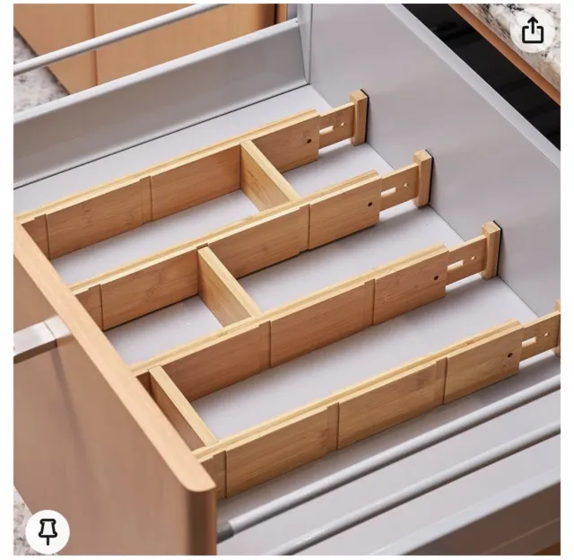 Office/School Supplies Desk Supplies Multikeep Box Adjustable Bamboo Wood  Organizer - Buy Online