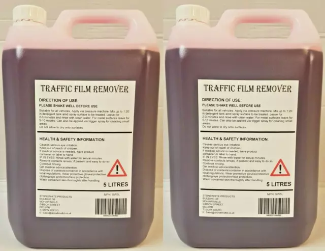 2x 5L TFR Traffic Film Remover Cleaner 5 Litres Concentrate - TFR5000 UK TRADE