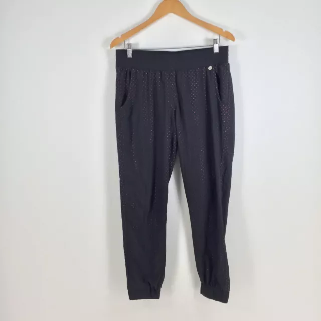 Lorna Jane womens jogger activewear pants size S black tapered stretch 036335