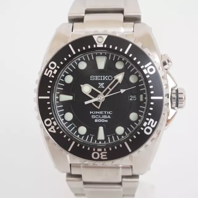 SEIKO PROSPEX KINETIC 5M62-0BL0 Black 42 mm Diver Scuba Men's