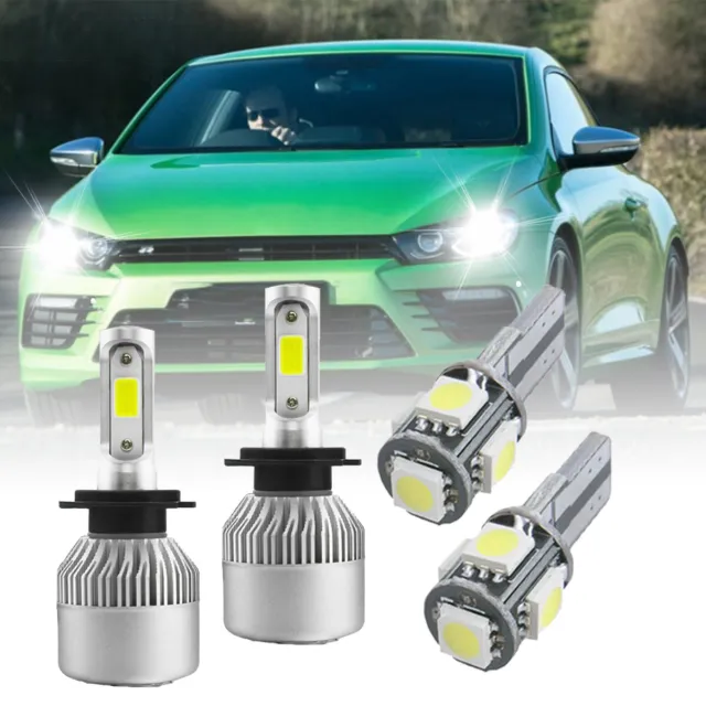 For VW Scirocco 2008-2017 - 6000K LED Xenon HID Low/Side Headlight Bulbs Set