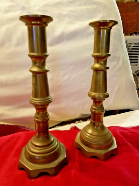 Candle Holder Solid Brass Decorative Ornate 8" Candle Stick Set Of 2 Vintage