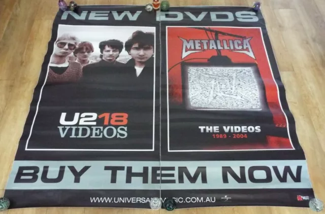 U218 U2 Videos Metallica The Videos 2006 Self Adhesive Window Promo Poster Rare 2