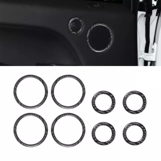 8Pcs For Land Rover Range Rover Sport 14-17 Carbon Fiber Door Speaker Cover Trim