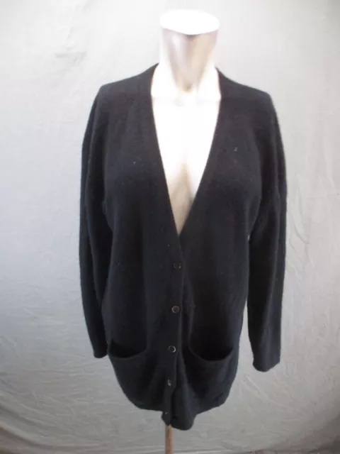 NORDSTROM Size S Mens BLK  100% Pure Cashmere Button Up Knitted Cardigan 570