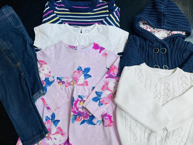 BABY GIRL BUNDLE 9-12 MONTH JOULES M&S NEXT JEANS JUMPERS T-SHIRT DRESS 7 Pieces