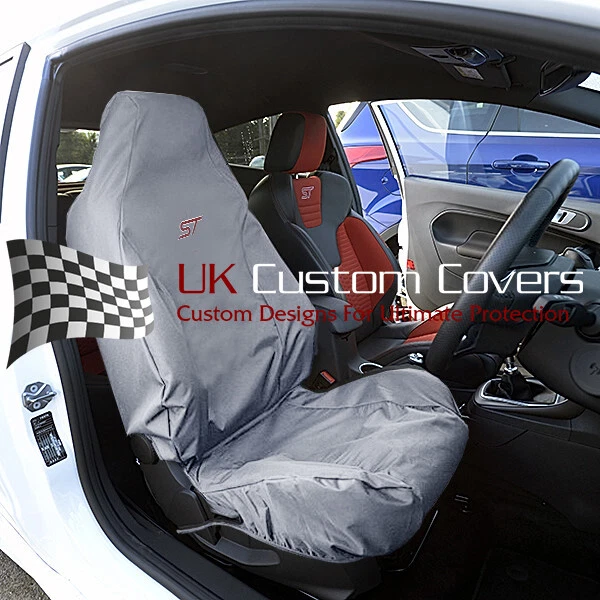 Funda De Asiento Universal En Cuero PU Blanco Y Negro Para Ford Focus, Mondeo Y Fiesta