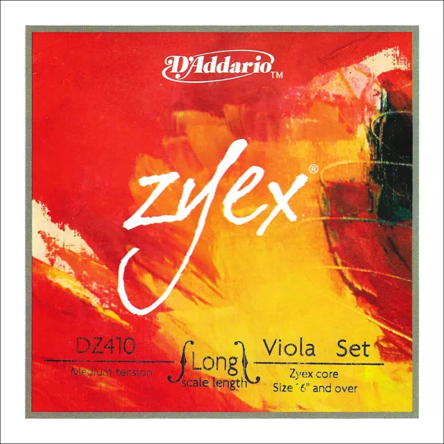 D'Addario Zyex Viola Long Scale String Set DZ410 LM - Medium Tension