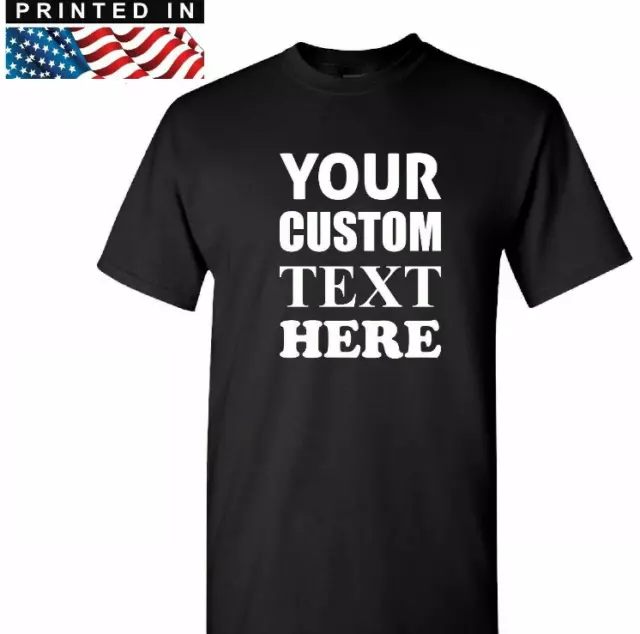 Print Your Custom Personalized Text  All Fonts On Several Colors Of T Shirt