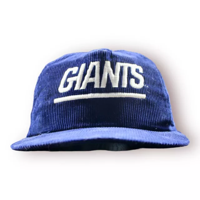 1980's New York Giants Corduroy Navy NFL Snapback Hat Vintage Adjustable