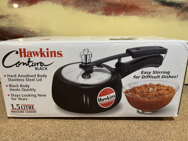 NEW, Open Box Hawkins CB15 Hard Anodised Pressure Cooker 1.5-Liter Contura Black