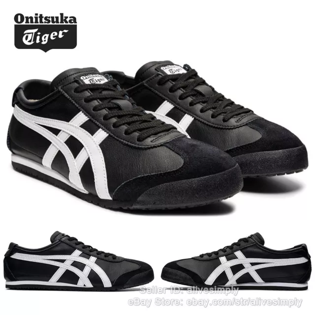 NEW Onitsuka Tiger MEXICO 66 Sneakers - Classic Black/White Shoes for Men/Women