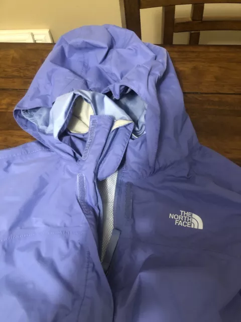 The North Face HyVent Girls size ( XL) hooded rain jacket Lavender