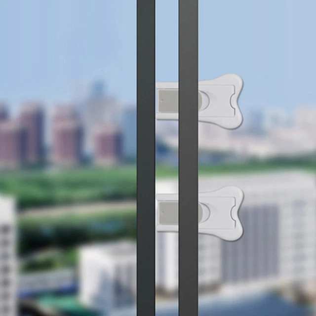 Lever Lock Crack Resistant Multifunctional No Tools Required Window Lock White