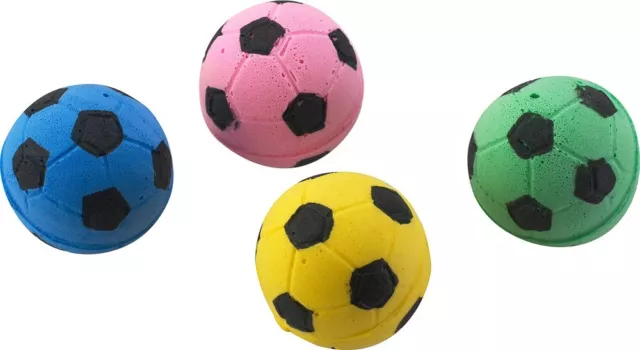 Ethical Pet Spot Sponge Soccer Balls 4 count  Colorful Interactive Cat Toys