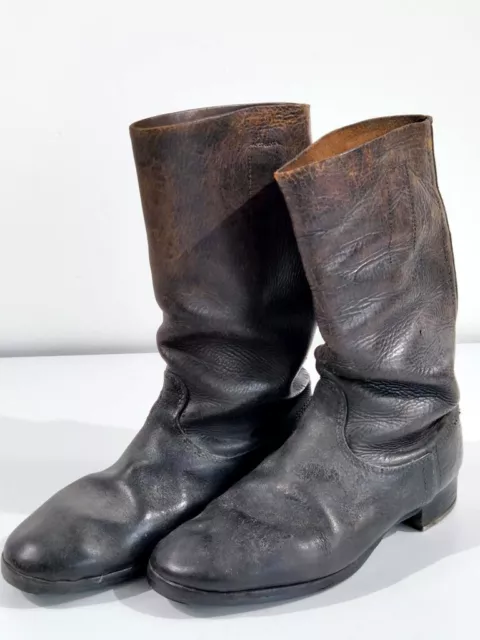 Paar Stiefel für Mannschaften der Wehrmacht. Getragene Kammerstücke mit glatter