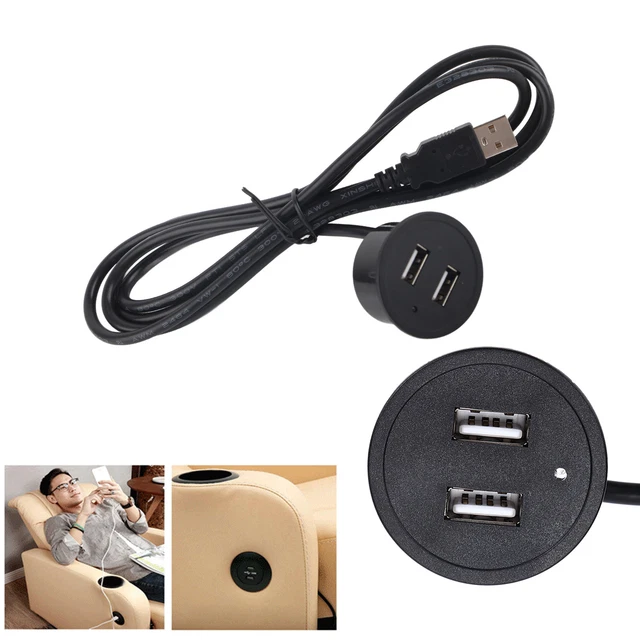 (Sortie USB)2 Prises De Chargement USB Avec Câble De 15m Installation Intégré QC