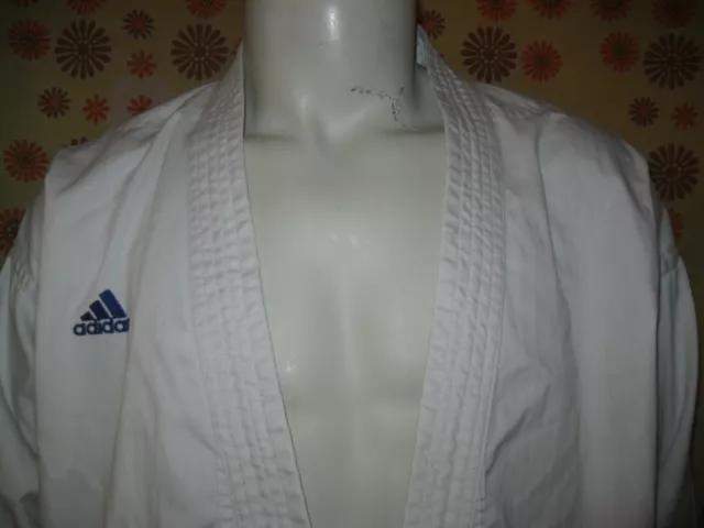 Ancienne VESTE KIMONO ADIDAS WORLD KARATE FEDERATION APPROVED T155 Judo Kendo