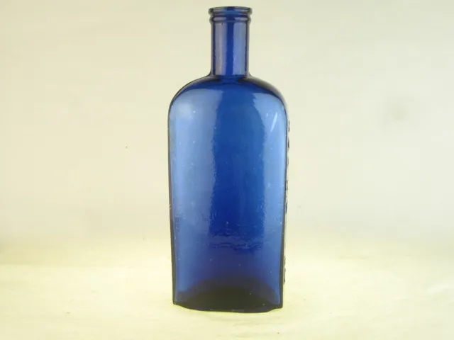 43642 Old Vintage Antique Glass Bottle Medicine Quack Cure Mexican Hair Renewer