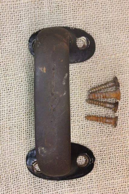 old Barn Door Tool Box offset Handle screen Pull vintage rustic primitive 4 5/8"