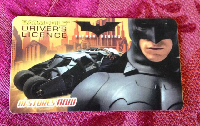 RARE AUSTRALIAN VINTAGE Batmanr Official Card Batmobile Driver's ...