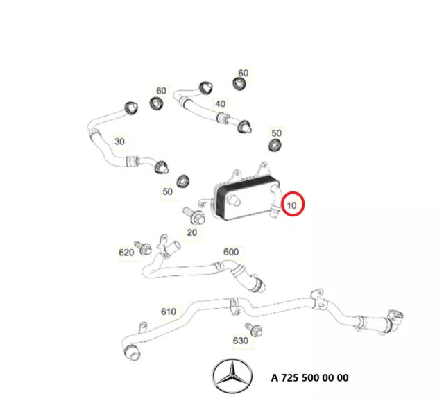 ORIGINAL MERCEDESBENZ A7255000000 Gearbox, Oil Cooler W205 W213 W222
