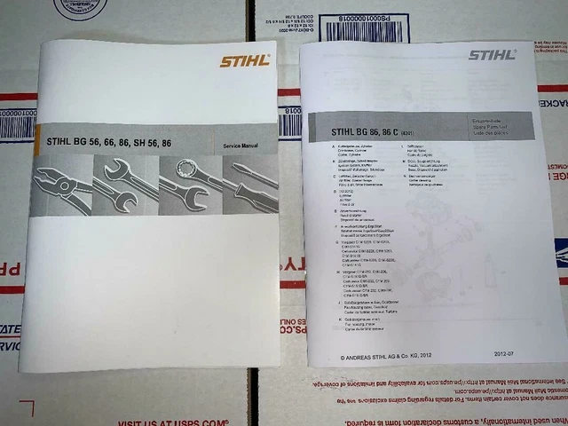 Taller de servicio de soplador Stihl BG 86 86C C reparación y lista de piezas ilustradas manual